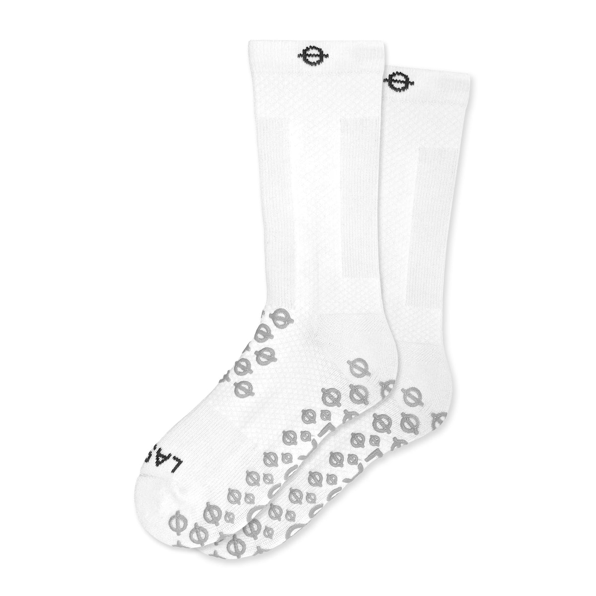 Gravity Pro Grip Socks Crew Length, White / L